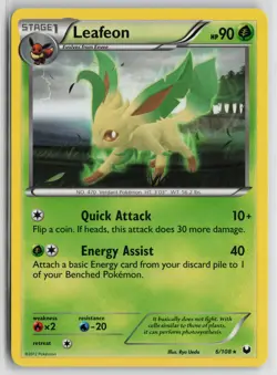 Pokemon Leafeon 6/108 Dark Explorers NM card Normal - Image 1