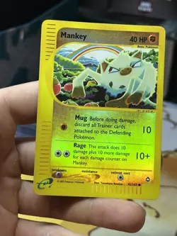 Mankey 92/147 Aquapolis 2002 Reverse Holo E-Series Vintage Pokemon Card TCG - Image 3