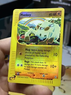 Mankey 92/147 Aquapolis 2002 Reverse Holo E-Series Vintage Pokemon Card TCG - Image 4