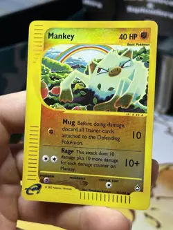 Mankey 92/147 Aquapolis 2002 Reverse Holo E-Series Vintage Pokemon Card TCG - Image 5
