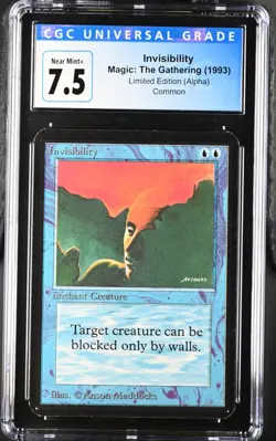 Magic: the Gathering MTG Invisibility [Alpha Edition] Graded CGC 7.5 Near Mint+ - Image 1