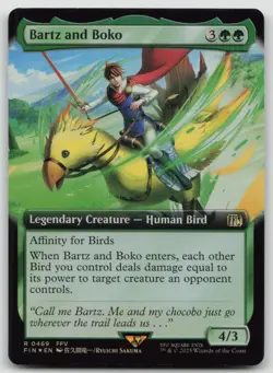 Bartz and Boko (Extended Art) Legendary Creature - Human Bird FIN #469 R Foil NM - Image 1