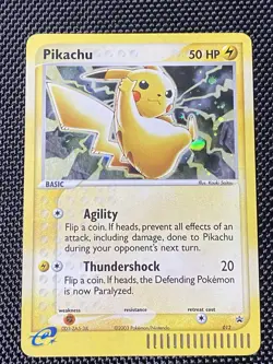 Pokemon Pikachu Black Star Promo 012 E-Reader Holo Card 2003 WOTC LP - Image 1