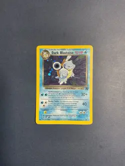 Dark Blastoise 3/82 Team Rocket Holo Card Pokemon TCG. SWIRL 💫 Vintage LP - Image 2