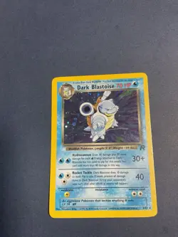 Dark Blastoise 3/82 Team Rocket Holo Card Pokemon TCG. SWIRL 💫 Vintage LP - Image 3