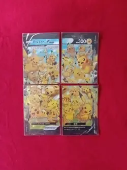 Pikachu V-Union [Set of 4 and Jumbo Size] SWSH: Sword & Shield Promo Cards Holo - Image 1