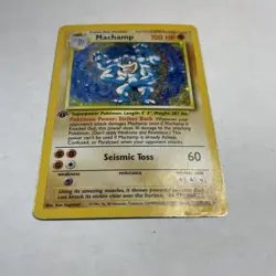1st Edition Machamp 8/102 Holo Pokemon Card - Image 2