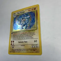 1st Edition Machamp 8/102 Holo Pokemon Card - Image 3