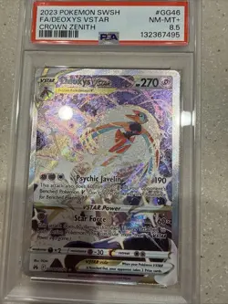 2023 Pokemon Crown Zenith Deoxys VSTAR FA GG46 PSA 8.5 Graded Card English NM - Image 1