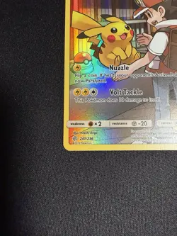 Pokemon Pikachu Full Art Secret Rare Card 241/236 Cosmic Eclipse - Image 4