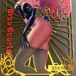 Goddess Story Gold METAL Card - Maiden Party - Serial Number #/100! Erza Bikini - Image 2