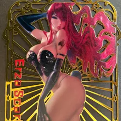 Goddess Story Gold METAL Card - Maiden Party - Serial Number #/100! Erza Bikini - Image 3