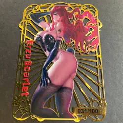 Goddess Story Gold METAL Card - Maiden Party - Serial Number #/100! Erza Bikini - Image 4