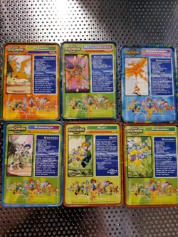 Lot of 6 Digimon 2000 Taco Bell Metal Tin Cards - MetalGreymon, Matt, Gabumon... - Image 1