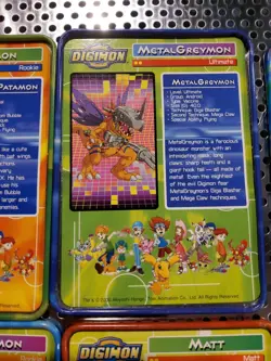Lot of 6 Digimon 2000 Taco Bell Metal Tin Cards - MetalGreymon, Matt, Gabumon... - Image 4