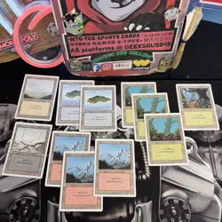 Magic The Gathering Revised Edition BASIC LAND Mix - 11 Card Lot Vintage CUBE - Image 1