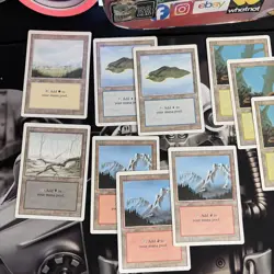 Magic The Gathering Revised Edition BASIC LAND Mix - 11 Card Lot Vintage CUBE - Image 2