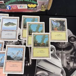 Magic The Gathering Revised Edition BASIC LAND Mix - 11 Card Lot Vintage CUBE - Image 4