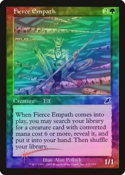 Magic the Gathering FIERCE EMPATH #119/143 Scourge Green Foil Common 2003 NM - Image 1