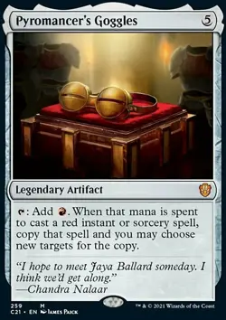 MTG Magic the Gathering Pyromancer's Goggles (259/465) Commander 2021 LP - Image 1