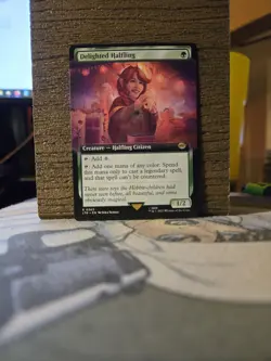 MTG Delighted Halfling (Extended Art) - Universes Beyond: LOTR Rare #0363 - Image 1