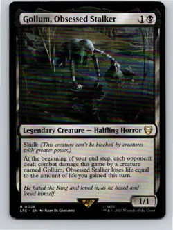 Magic the Gathering Gollum, Obsessed Stalker Lord of the Rings Commander MTG - Image 1