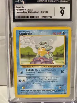 2002 Pokemon Legendary Collection Squirtle 95/110 CGC 9 Mint - Image 1
