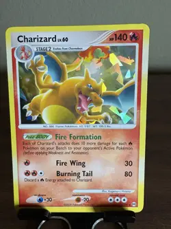 Pokemon TCG Arceus Platinum Charizard LV. 60 (1/99) Cracked Ice Holo LP - Image 1