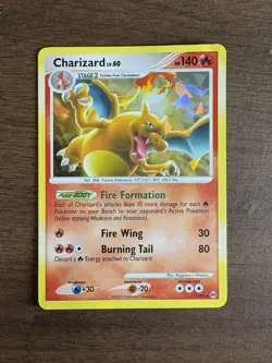 Pokemon TCG Arceus Platinum Charizard LV. 60 (1/99) Cracked Ice Holo LP - Image 2