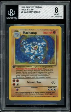 1999 Pokemon 1st Edition Machamp #8 Base Set BGS 8 NM-MT - Image 1