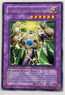 Yu-Gi-Oh! TCG :Elemental Hero Thunder Giant:1st Edition:Jaden Yuki:DP1-EN011 - Image 1