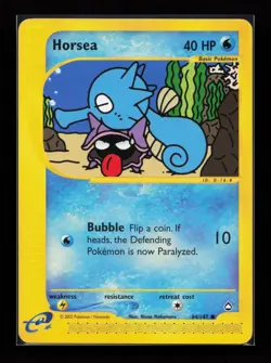 Horsea 84/147 Common Aquapolis Pokemon Card - Image 1