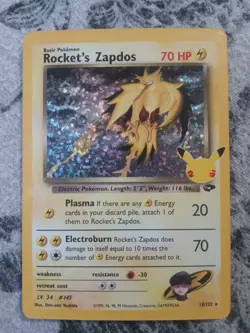 🔥 Rocket’s Zapdos Holo Rare - Gym Challenge 15/132 - Vintage Pokemon Card 🔥 - Image 1