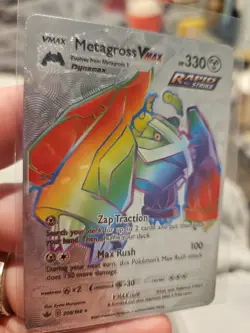Metagross Vmax Silver Foil Fan Art Vinyl Textured Collector Pokemon Card - Image 2