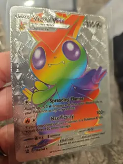 Victini Vmax Silver Foil Fan Art Vinyl Textured Collector Pokemon Card - Image 2