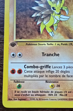 Pokemon Card No.41/62 Sablaireau (Sandslash) 1st Edition French Fossil N/M - Image 5