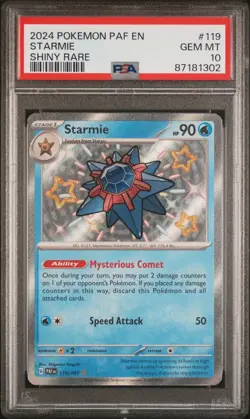 Pokemon Card Starmie Shiny Holo Rare PSA 10, Paldean Fates #119, 2024 - Image 1