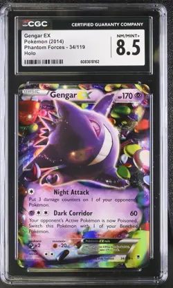 CGC 8.5 Gengar EX 2014 Phantom Forces 34/119 Holo Pokemon Card - Image 1