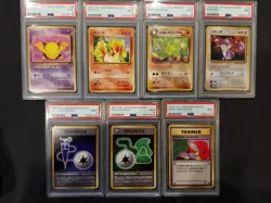 Lot of 7 PSA 9 Japanese Rocket Pokemon Cards - Image 1
