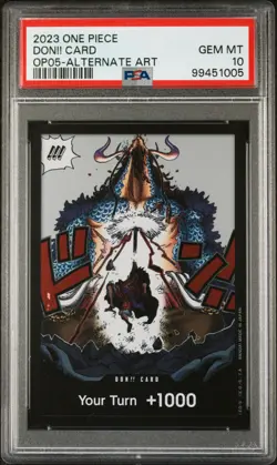 2023 ONE PIECE OP05-AWAKENING OF THE NEW ERA ALTERNATE ART DON!! CARD PSA 10 - Image 1