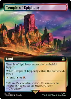 MTG FOIL Temple of Epiphany Extended Art Surge Foil - Doctor Who Commander - Image 1