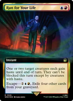 MTG FOIL Run for Your Life Extended Art Surge Foil - Doctor Who Commander #1029 - Image 1