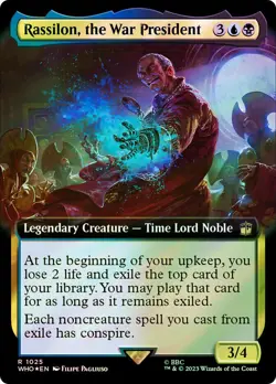 MTG FOIL Rassilon, the War President Extended Art Surge Foil - Doctor Who - Image 1
