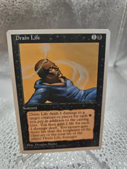 1995 Magic The Gathering Wizards of the Coast Drain Life MTG - Image 1