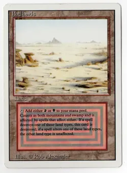 Badlands • Revised Edition Dual Land • LP • MtG Magic Gathering - Image 1