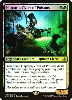 Magic The Gathering MTG HAPATRA, VIZIER OF POISONS FOIL Amonkhet Prerelease NM - Image 1