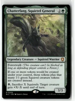 Chatterfang, Squirrel General Bloomburrow Commander BLC Magic NM - Image 1