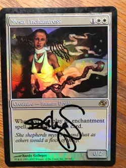 Magic the Gathering MTG foil Mesa Enchantress Planar Chaos signed by Artist NM- - Image 1