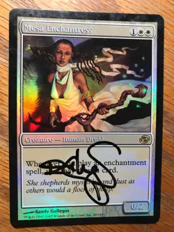 Magic the Gathering MTG foil Mesa Enchantress Planar Chaos signed by Artist NM- - Image 2