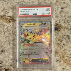 2024 POKEMON SSP EN-SURGING SPARKS #057 PIKACHU EX PSA 9 - Image 1